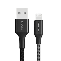 Cable de carga y datos USB a Lightning 2,4A Trenzado 1 metro