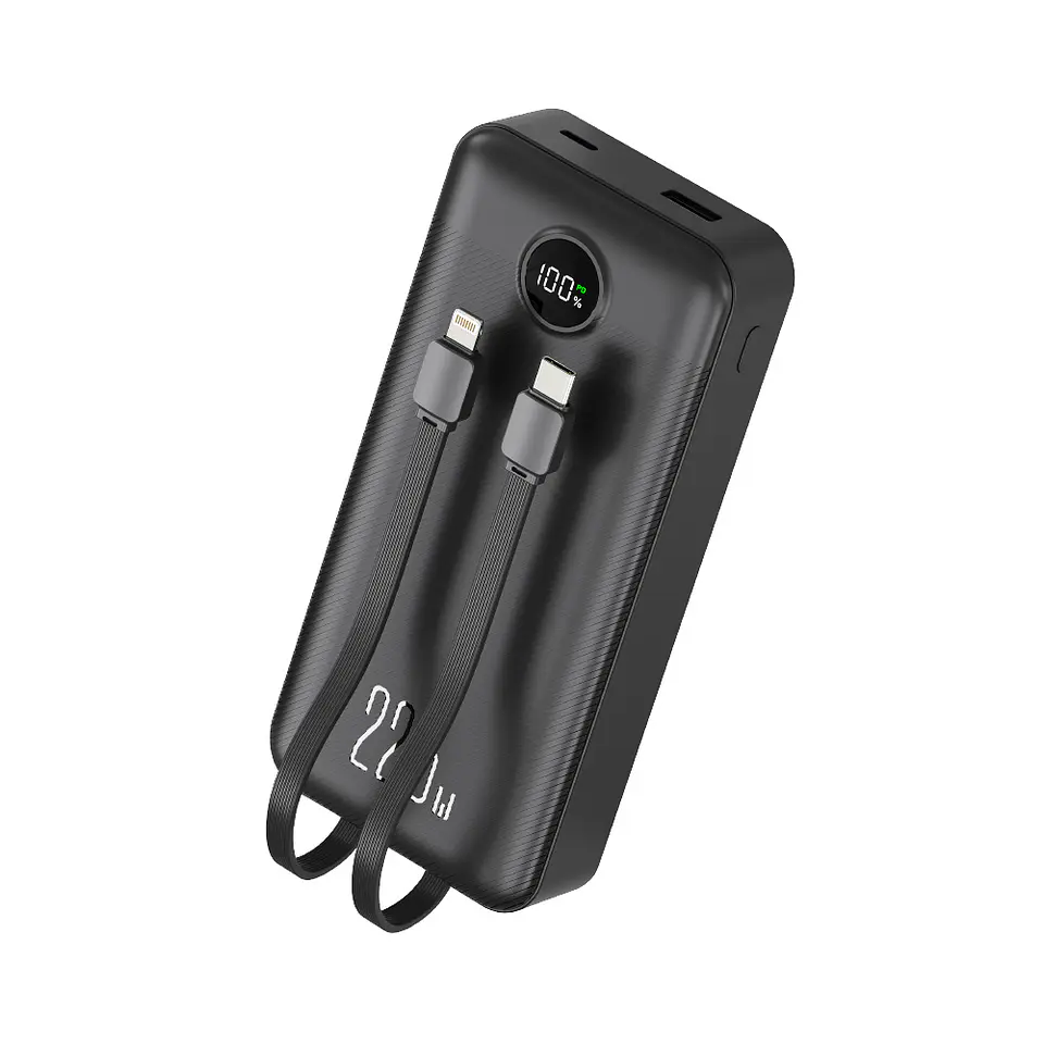 Powerbank 20.000 mah 22.5w incluye dos cables iphone y Usb C DUAL IMPUT 1