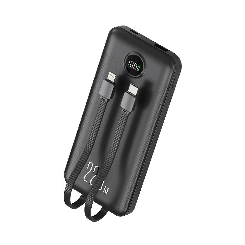 Powerbank 10.000 mah 22.5w incluye dos cables iphone y Usb C DUAL IMPUT 1
