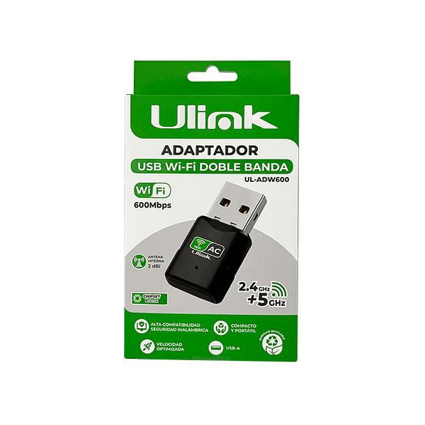 Adaptador Receptor USB Wi-Fi 600mbps 3