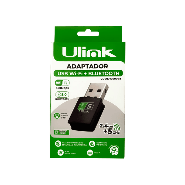 Adaptador USB WIFI + BLUETOOTH 2.4 Y 5G 600mbps  2