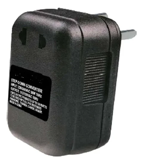 Transformador de voltaje tecnolab 220/240V entrada 110/120V hasta 50W 