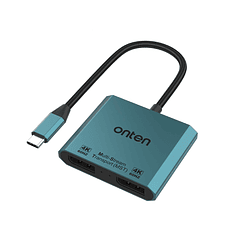 Adaptador USB-C a Doble DisplayPort 4K