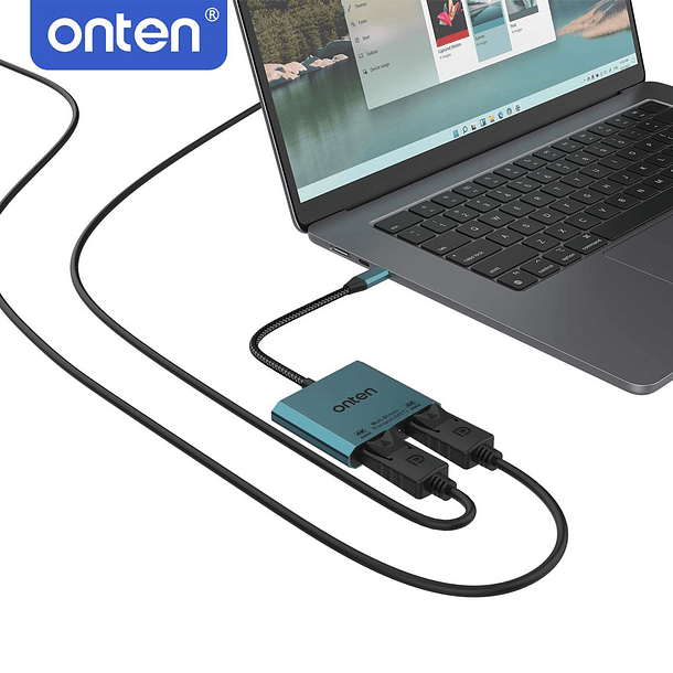 Adaptador USB-C a Doble DisplayPort 4K 3