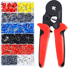 Alicate Crimpeadora Prensa Trinquete + 1200 Terminales