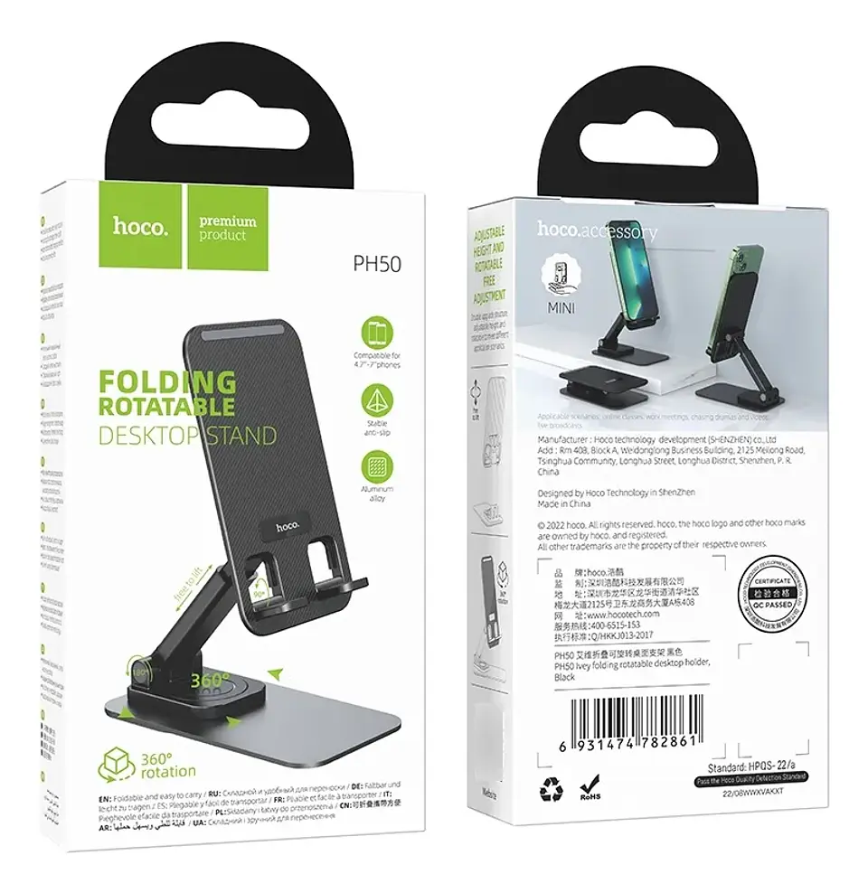 Soporte de mesa celular HOCO PH50 Negro  3