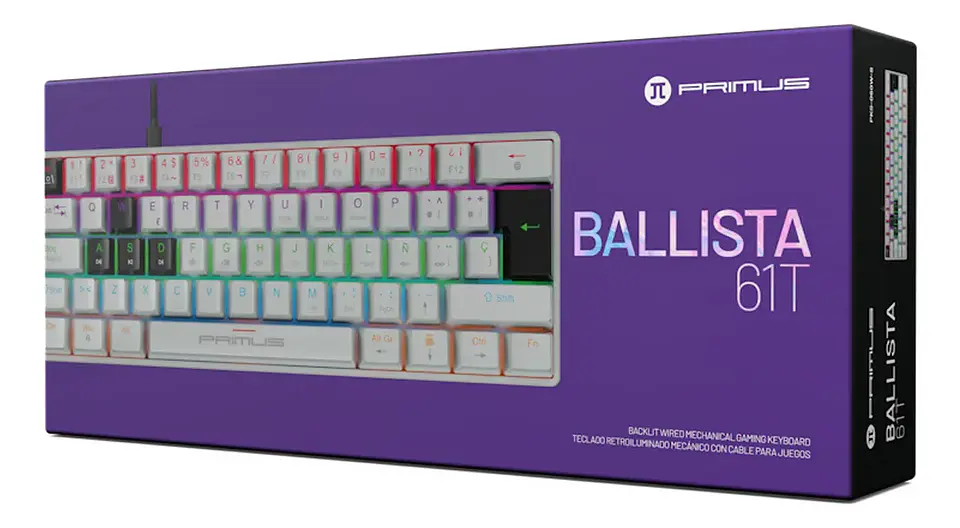 Teclado Mecanico Primus Ballista 61T 60% Blanco  3