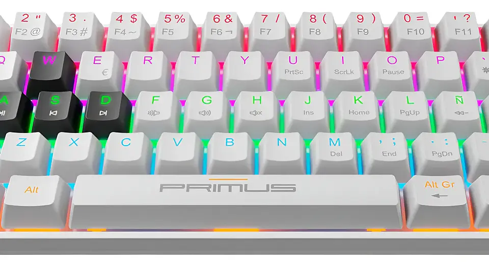Teclado Mecanico Primus Ballista 61T 60% Blanco  2