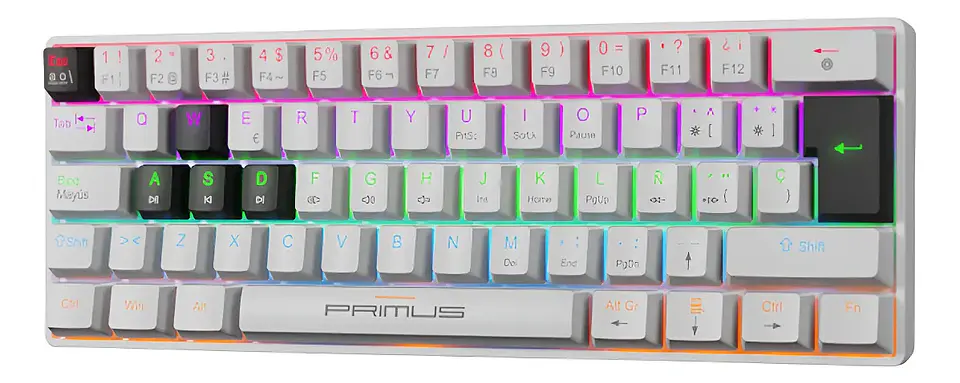Teclado Mecanico Primus Ballista 61T 60% Blanco  1