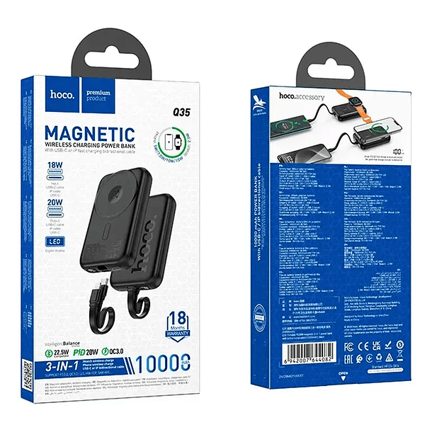 Power Bank HOCO Q35 10000 MAH Magnetica  4