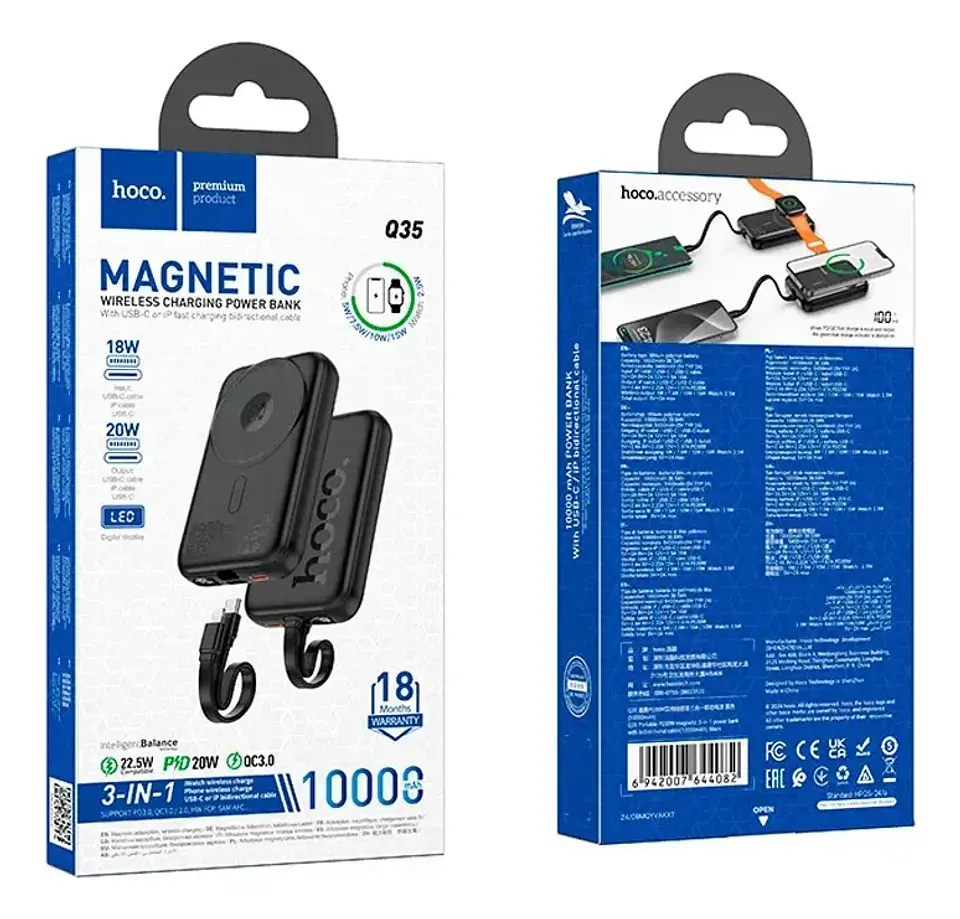 Power Bank HOCO Q35 10000 MAH Magnetica  4