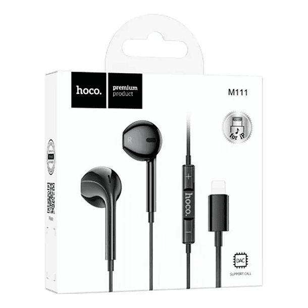 Audífono Lightning M111 con cable Negro  2