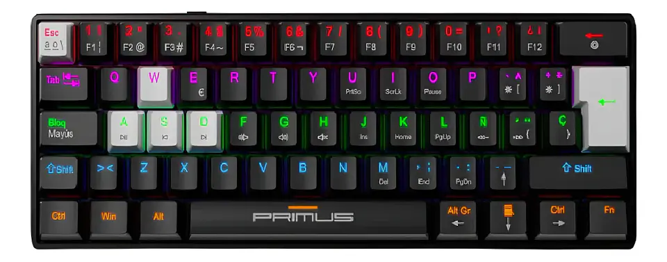Teclado Mecanico Primus Ballista 61T 60% Negro  1