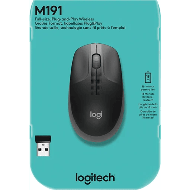 Mouse Inalambrico Logitech M190 gris 3