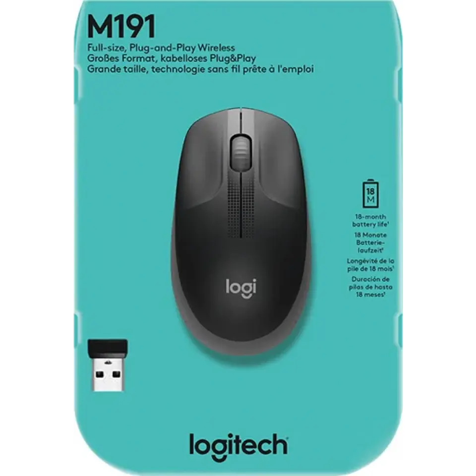 Mouse Inalambrico Logitech M190 gris 3