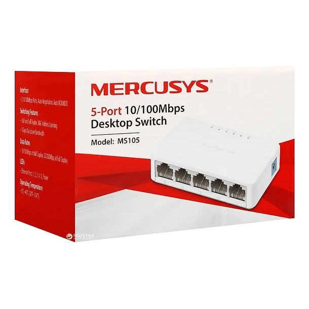 Switch 5 Puertos Gigabit 10/100 Mercusys MS105  2