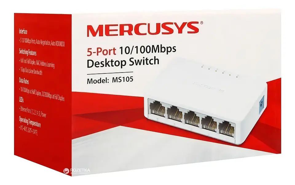 Switch 5 Puertos Gigabit 10/100 Mercusys MS105  2