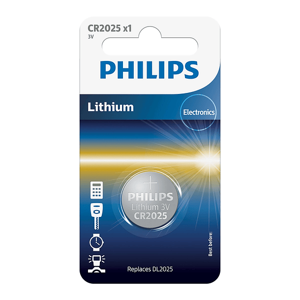Pila alcalina PHILIPS CR2025 3V 