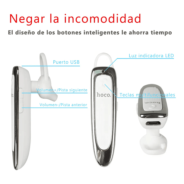 Audifono bluetooth HOCO E60 Blanco  4