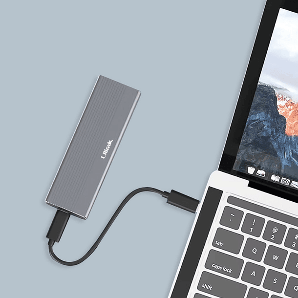 Cofre porta disco duro NVME conexión USB-C + USB3.0 2