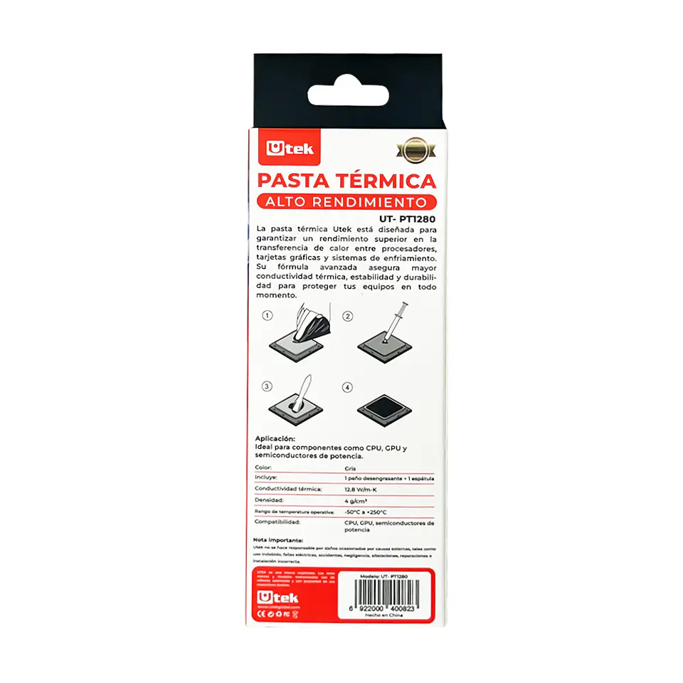Pasta térmica conductividad 4g Utek 3