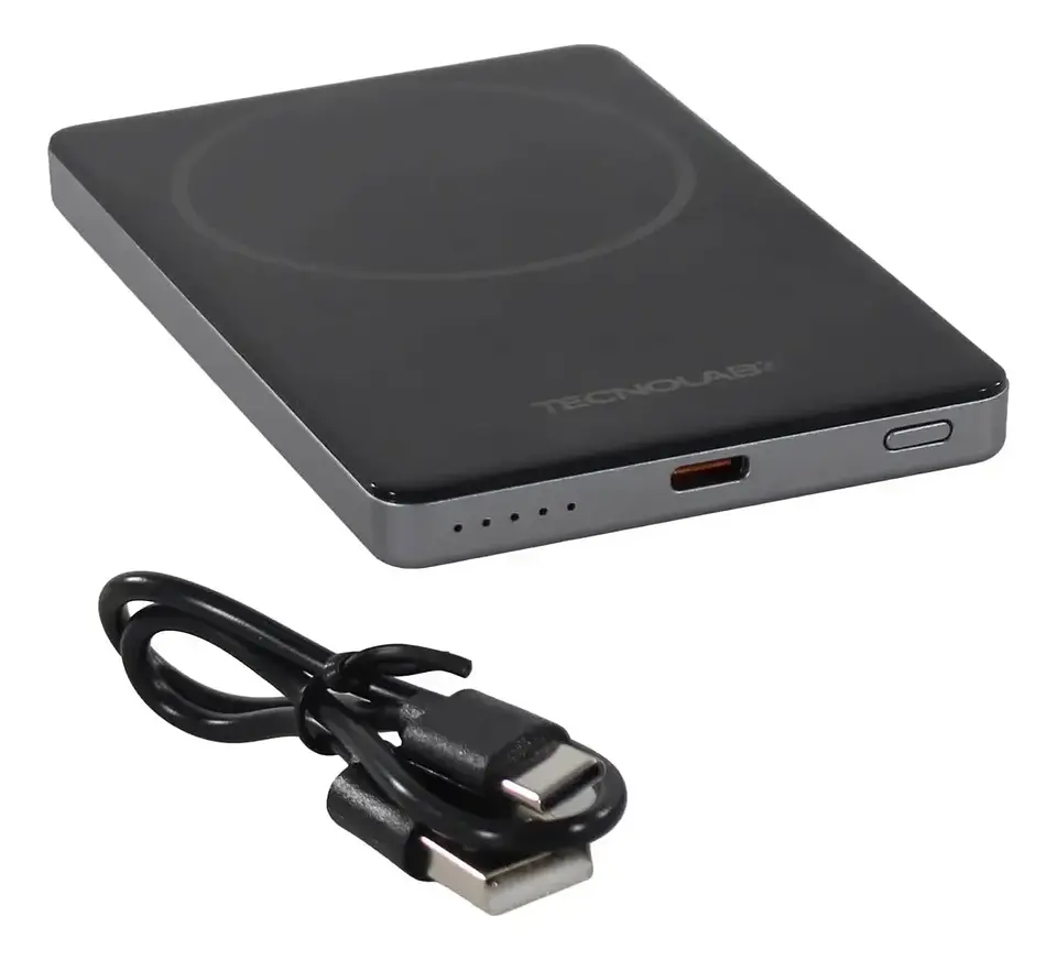 Powerbank 5.000MAH inalambrica magnetica tecnolab TL851 GRIS 3