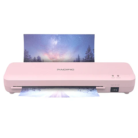 Laminadora Pacific A4 350X105X55MM doble funcion frio o caliente Rosada 