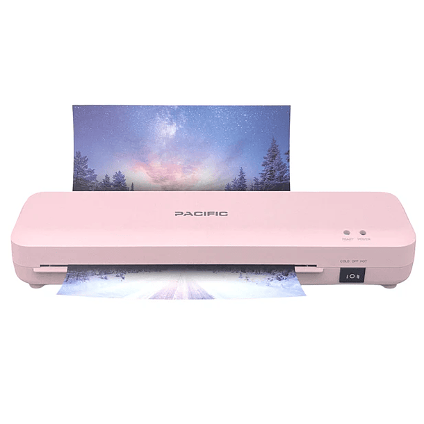 Laminadora Pacific A4 350X105X55MM doble funcion frio o caliente Rosada  1