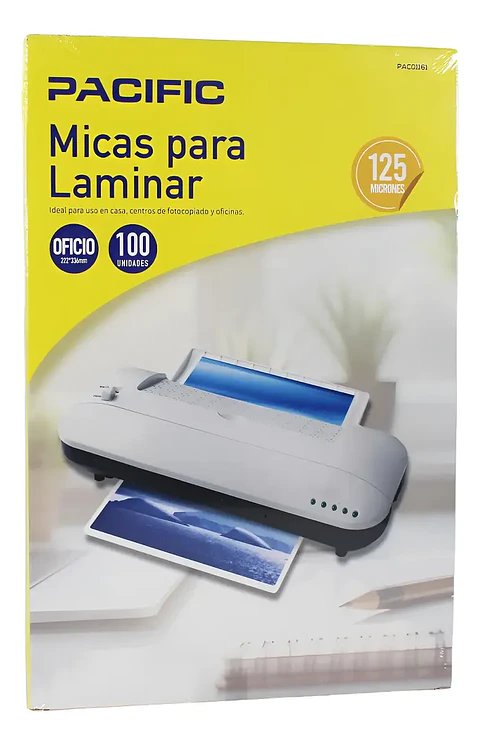 Laminas termolaminadora formato oficio 125 micrones 