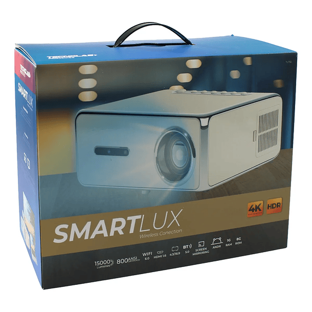 Proyector Smart Android 9 Tecnolab TL732 1080p 4K WiFi Bluetooth 1500lm Blanco TL132 5