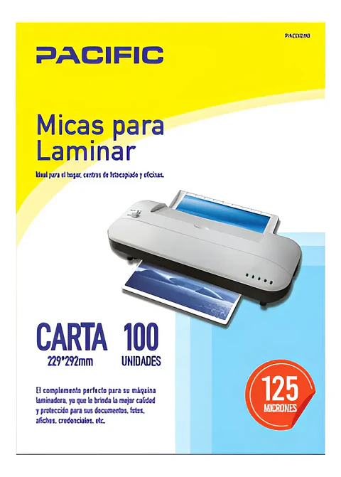 Laminas termolaminadora formato carta 125 micrones 