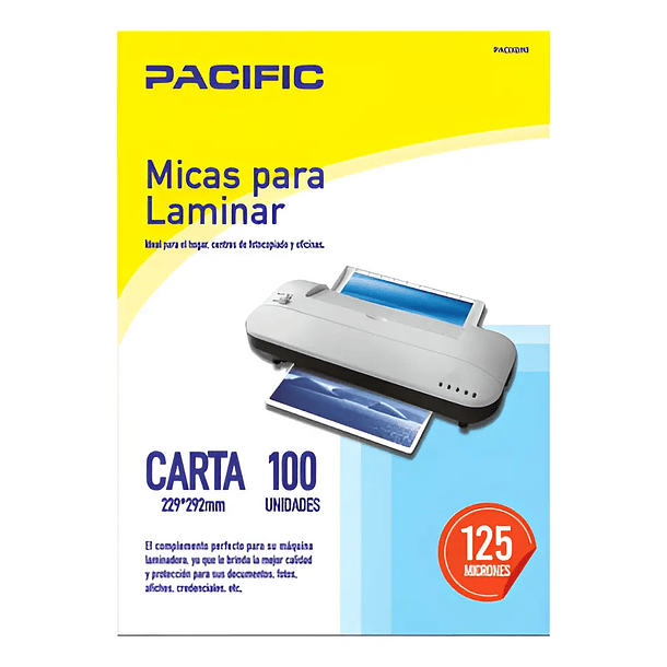 Laminas termolaminadora formato carta 125 micrones 