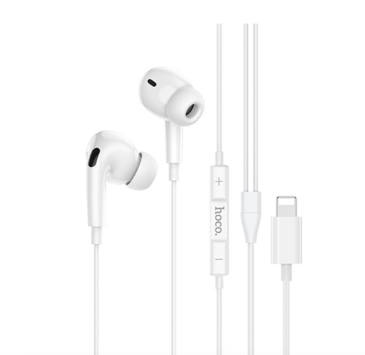 Audífono con cable Lightning Hoco M111 - Blanco