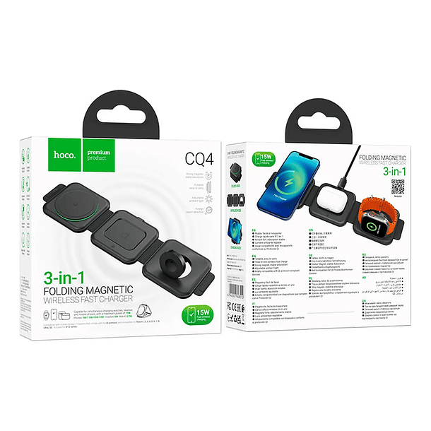 Cargador inalámbrico 3 en 1 plegable HOCO CQ4  3