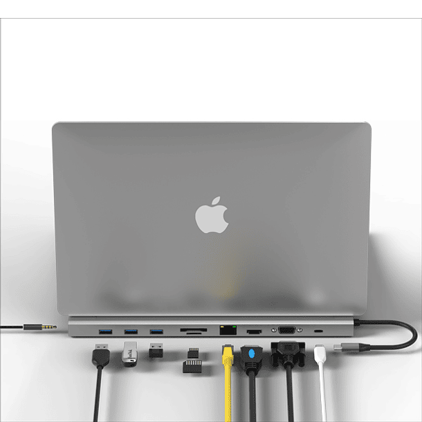 HUB Adaptador multipuerto USB C 10 en 1 2