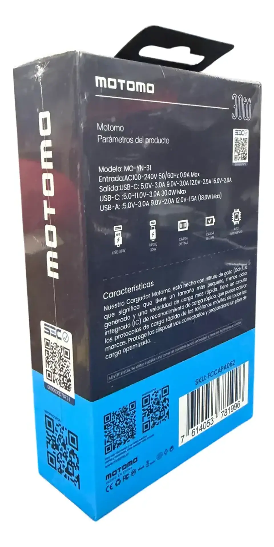 Cargador motomo dual USB-C + Cable tipo c a lightning 30W YN-31  3