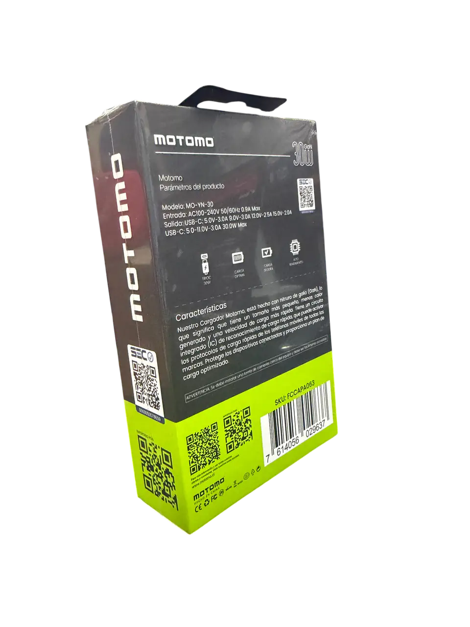Cargador USB-C sin cable motomo YN-30 30W Blanco  2