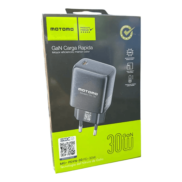 Cargador USB-C sin cable motomo YN-30 30W Negro  2