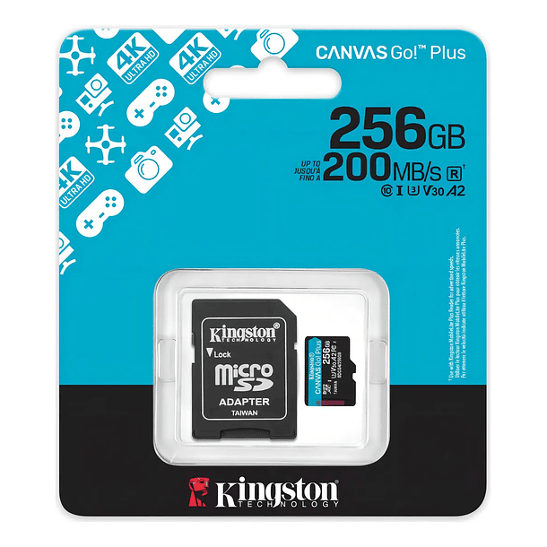 Memoria microSD KINGSTON 256GB A2 200MB/S  1