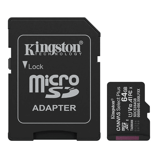 Memoria MicroSD KINGSTON 64GB A1 100MB/S  2