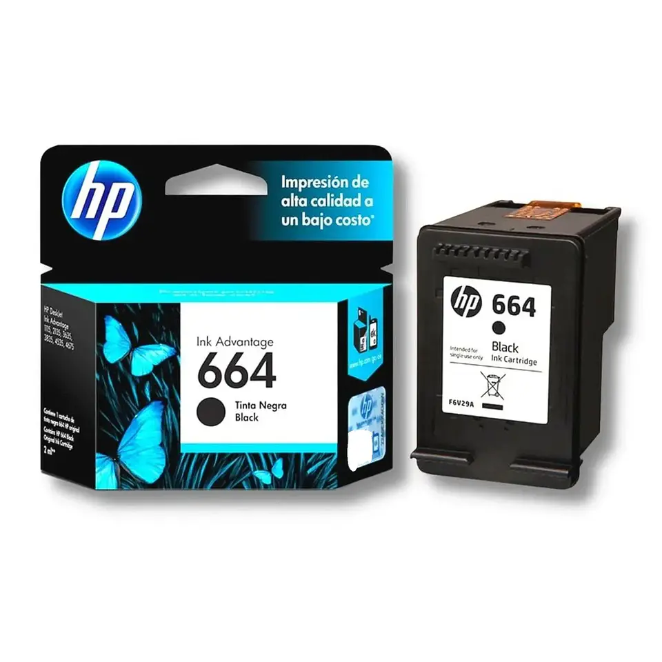 Tinta HP 664 negra cartucho original  1