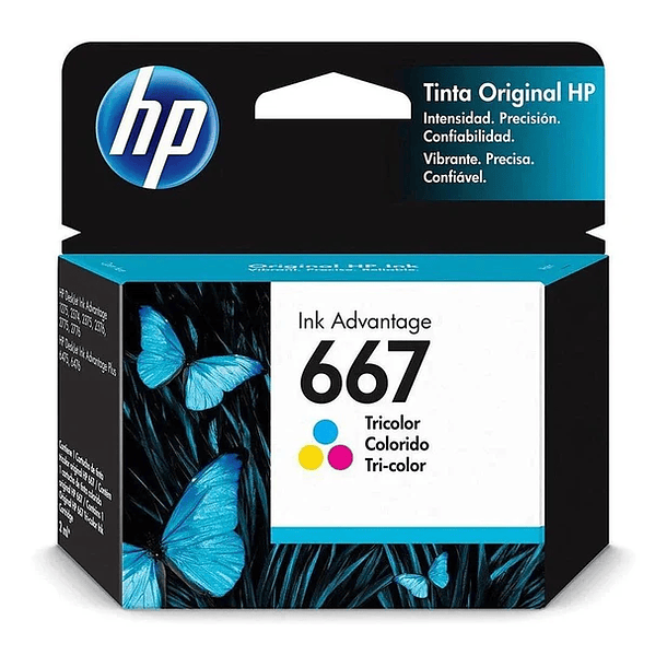 Tinta HP 667 tricolor cartucho original 
