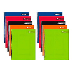 Cuaderno universitario matematica liso colores surtidos 7mm 100 HOJAS 