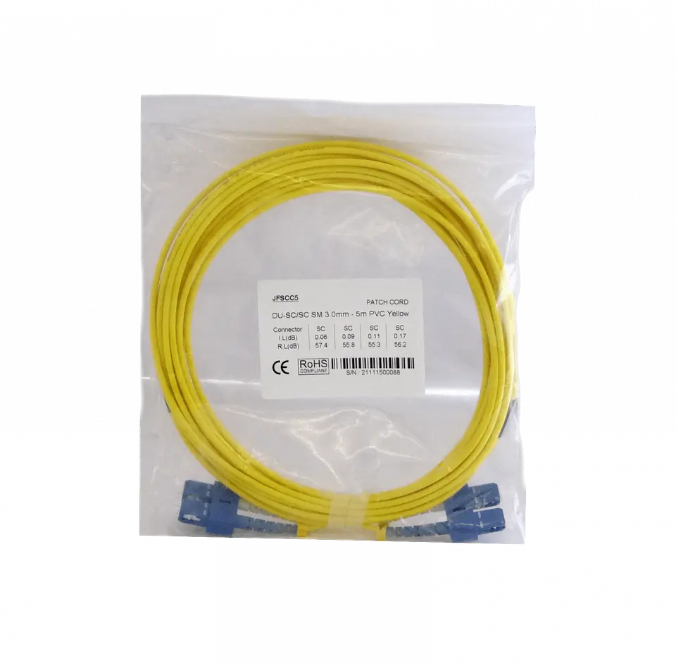 SC-SC MonoModo SM Duplex Jumper Cable Fibra 3.0mm 9/125 3
