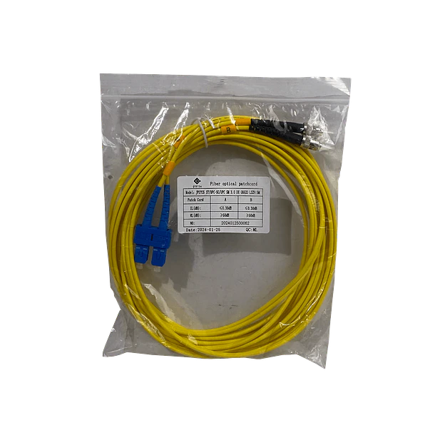 5mt ST/UPC-SC/UPC MonoModo SM Duplex Jumper Cable Fibra 9/125um 3mm  3