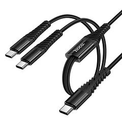 Cable de carga y datos X123 Tipo c a tipo c + c trenzado 1m