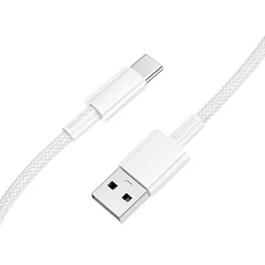 Cable de carga y datos USB-C blanco 3.0 Trenzado BX117 1m