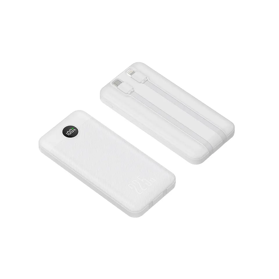 Powerbank 10.000 mah 22.5w incluye dos cables iphone y Usb C DUAL IMPUT Blanco  2