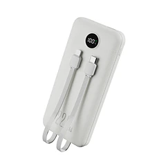 Powerbank 10.000 mah 22.5w incluye dos cables iphone y Usb C DUAL IMPUT Blanco 