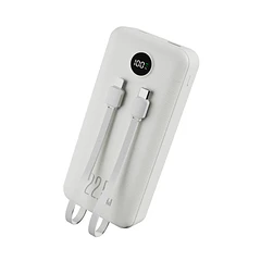 Powerbank 20.000 mah 22.5w incluye dos cables iphone y Usb C DUAL IMPUT Blanco 